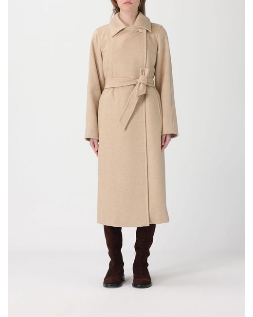 Max Mara Natural Double-Breasted Wool Coat