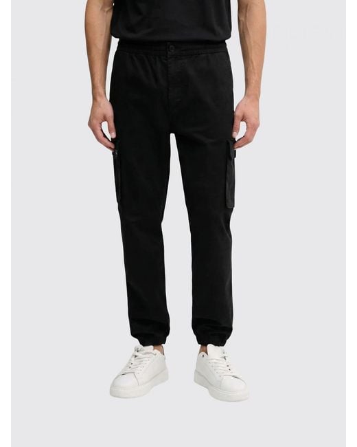 Calvin Klein Black Cotton Cargo Trousers for men