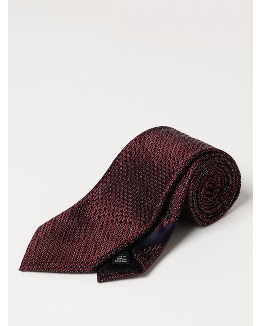 Cravatta in seta jacquard di Zegna in Brown da Uomo