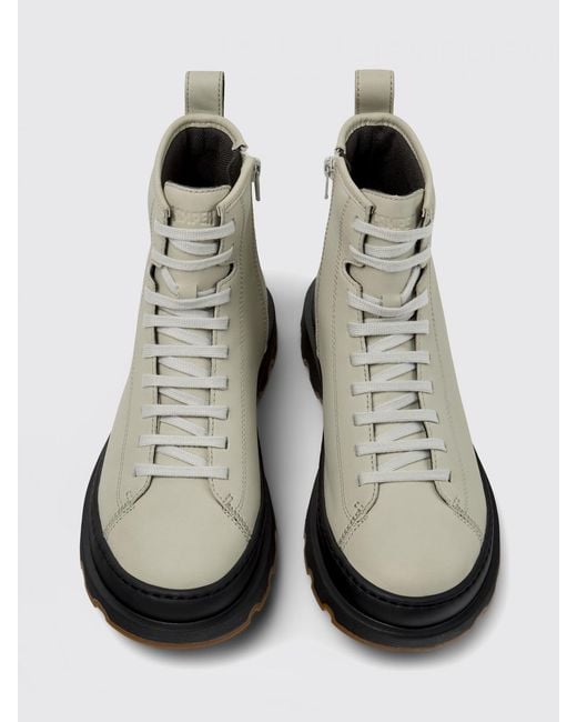 Camper White Brutus+ Leather Ankle Boot