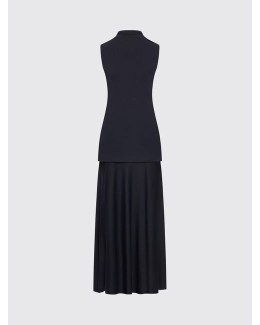 Jil Sander Black Long Stretch Viscose Dress