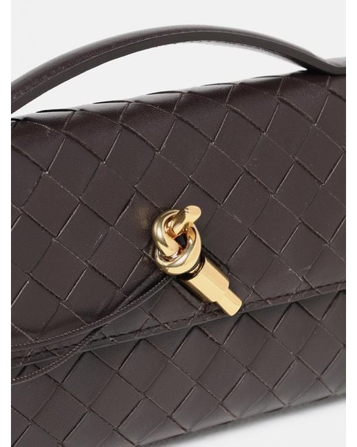 Bottega Veneta Black Andiamo Woven Leather Clutch