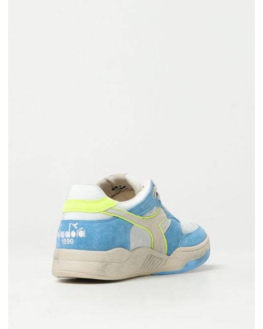 Sneakers Mi Basket Low in pelle used di Diadora in Blue da Uomo