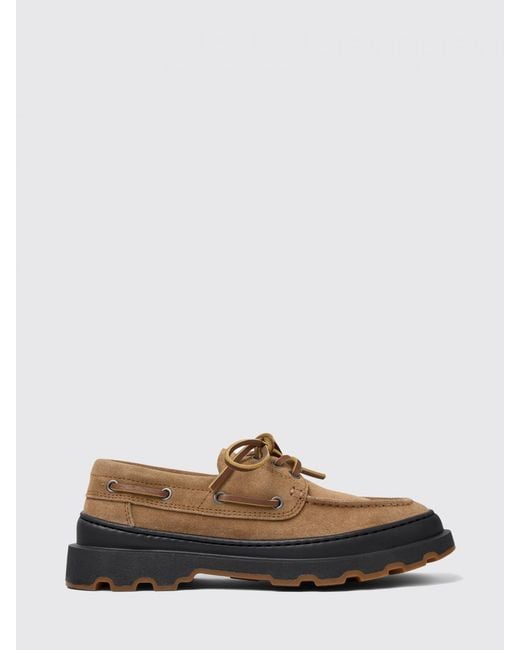 Camper White Brutus+ Suede Boat Loafer