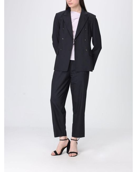Tela Blue Wool Blend Cropped Fit Trousers
