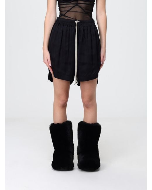 Rick Owens Blue Satin Drawstring Shorts