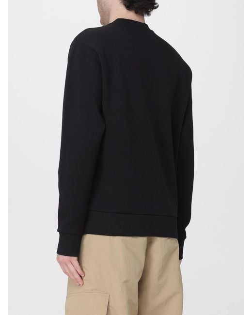 Boss Blue Cotton Crew-Neck Sweatshirt With Logo for men