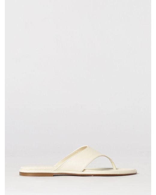 Aeyde White Leather Flip Flops