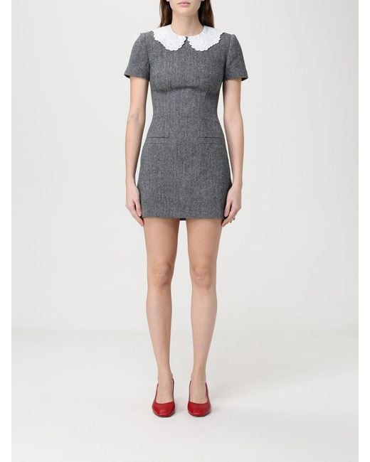Self-Portrait Blue Wool Blend Mini Dress