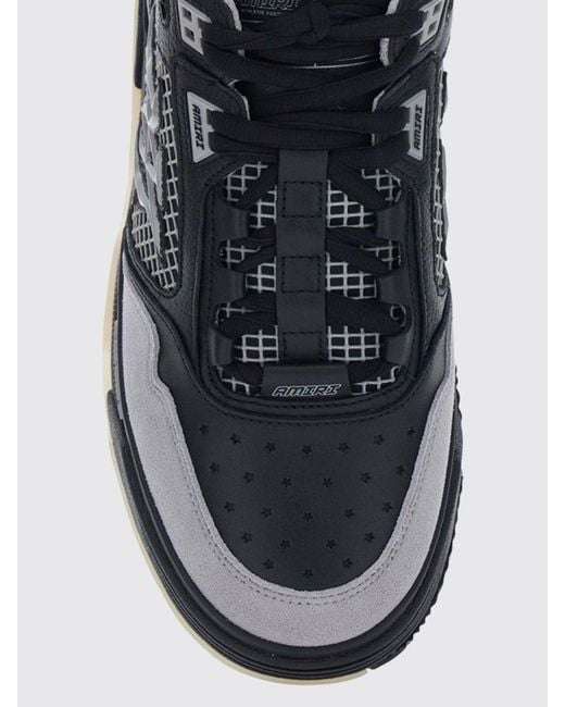 Amiri Black Ma-94 Leather And Mesh Sneakers With Monogram And Suede Details