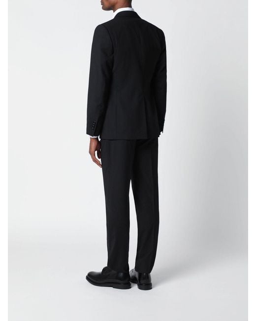 Lardini Black Single-Breasted Wool Blend Dress for men