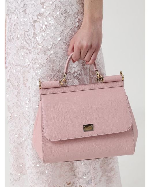 Dolce & Gabbana Pink Dolce &Amp Gabbana Sicily Dauphine Leather Bag