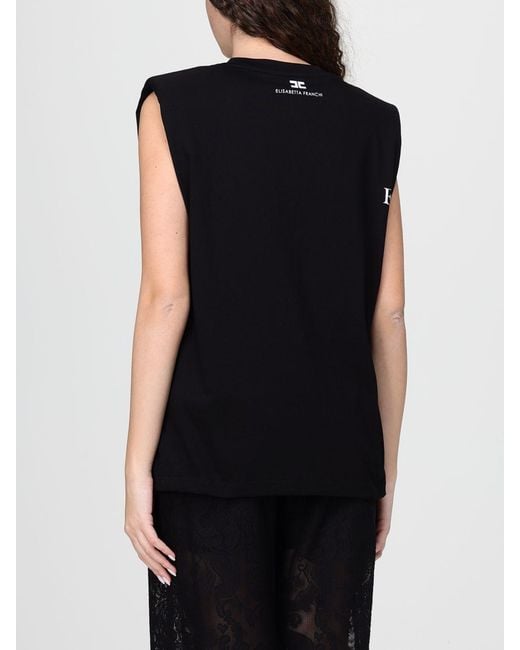 Elisabetta Franchi Black Cotton T-Shirt