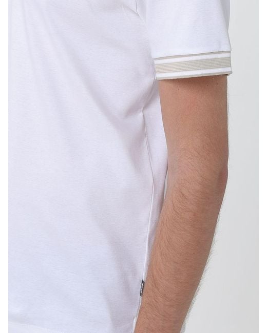 Boss White Cotton Polo Shirt With Logo for men