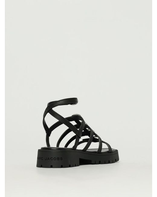 Marc Jacobs Black Platform Buckle Gladiator Sandals