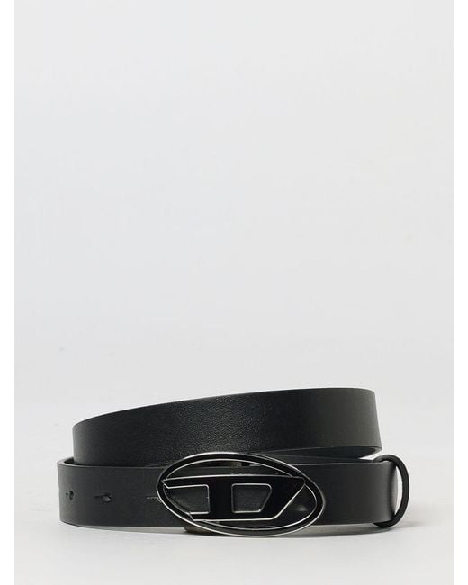 DIESEL White B-1Dr Leather Belt