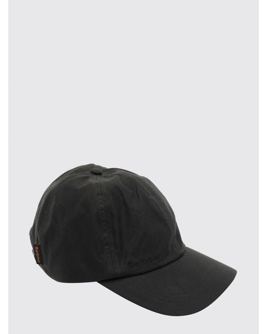 Barbour Black Cotton Baseball Cap With Applied Logo And Adjustable Strap for men