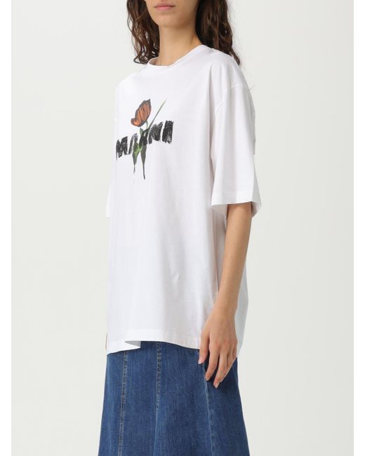 Marni White Graphic Print Tee