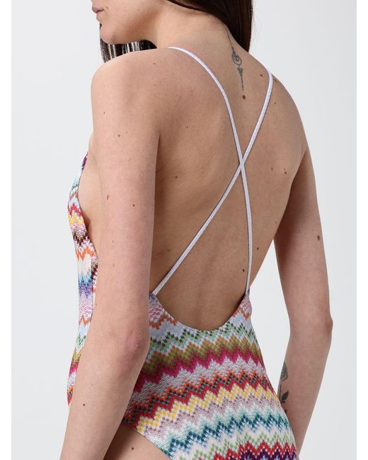 Missoni White Lurex Viscose One-Piece Swimsuit