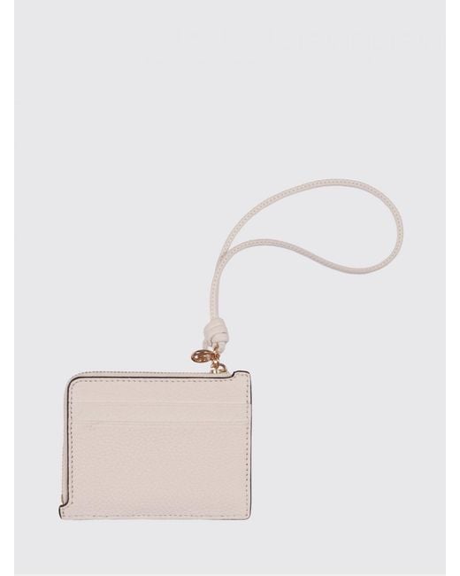 Michael Kors Natural Grained Leather Credit Card Holder