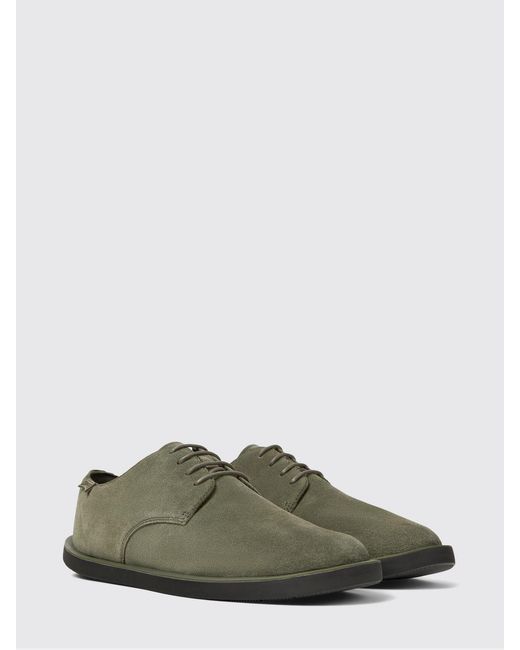 Camper Green Wagon Suede Derby Shoes for men
