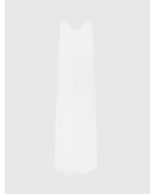 Aspesi White Linen Long Dress