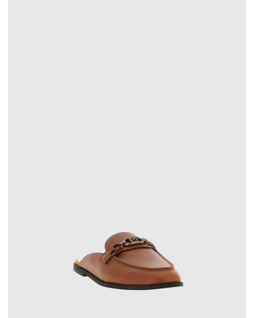 Pinko Brown Naty 09 Leather Mules