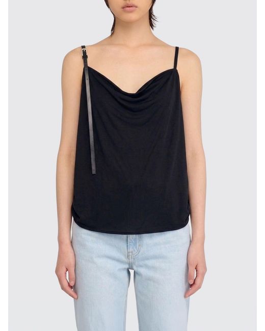 Semicouture Blue Kayly Top With Buckle