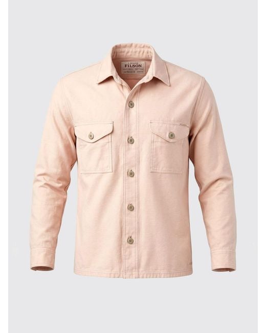 Filson Natural Long-Sleeved Casual Cotton Shirt With Flap Pockets for men
