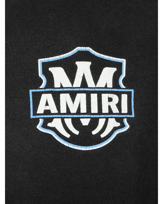 Amiri Black Cotton Hoodie With Logo Print for men