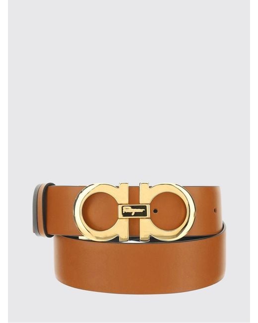 Ferragamo White Leather Belt With Gancini Buckle