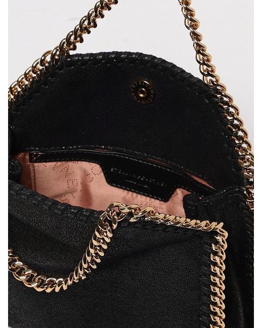 Stella McCartney Black Falabella Micro Crackled Synthetic Suede Bag