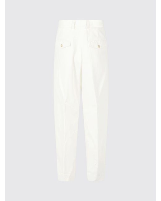 Eleventy White Slim Fit Pleated Stretch-Cotton Chino Trousers for men