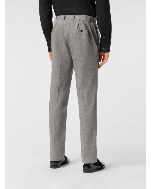 Philipp Plein Gray Pleated Sartorial Wool Blend Trousers for men