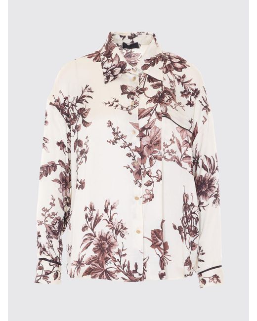 Liu Jo Natural Viscose Shirt With Floral Print