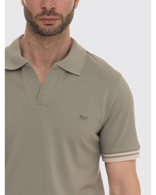 Fay Gray Basic Cotton Polo Shirt for men