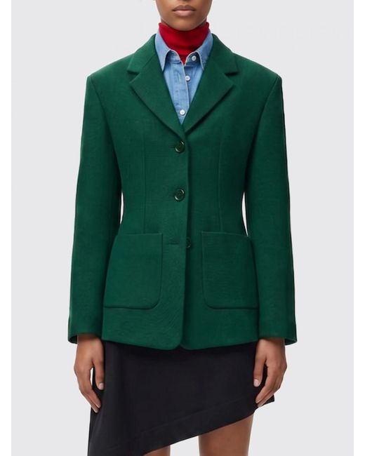 Loewe Green Wool Blend Single Breasted Blazer