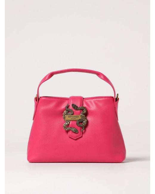 Borsa A Mano Con Logo Serpenti di Just Cavalli in Pink