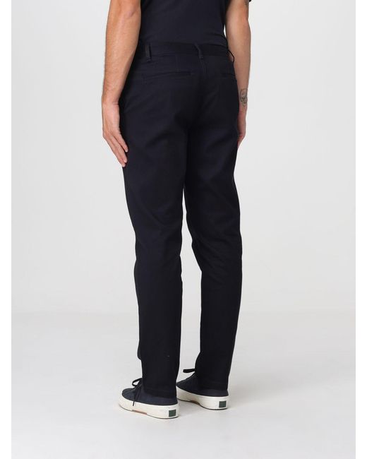 ARMANI EXCHANGE Black Slim Fit Stretch Cotton Chino Pants With American Pockets for men