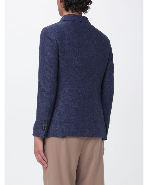 Circolo 1901 Blue Double Breasted Linen And Cotton Blazer for men