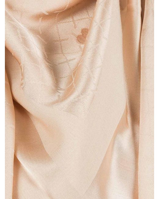 Twinset Natural Jacquard Logo Polyester Blend Scarf