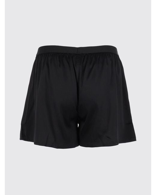 MM6 by Maison Margiela Black Silk Boxer Shorts With Logo Elastic Waistband for men