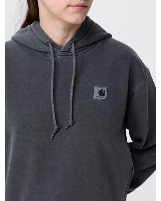 Carhartt Blue Cotton Hoodie With Logo