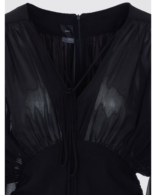 Pinko Black Viscose Blend Mini Dress