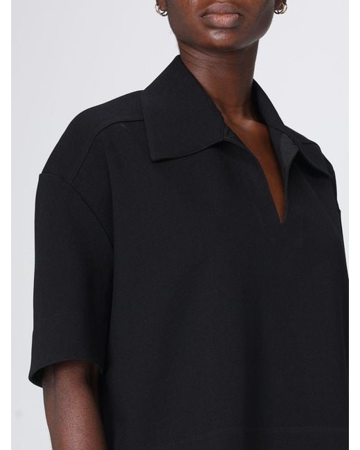 Jil Sander Black Viskose-Polohemd