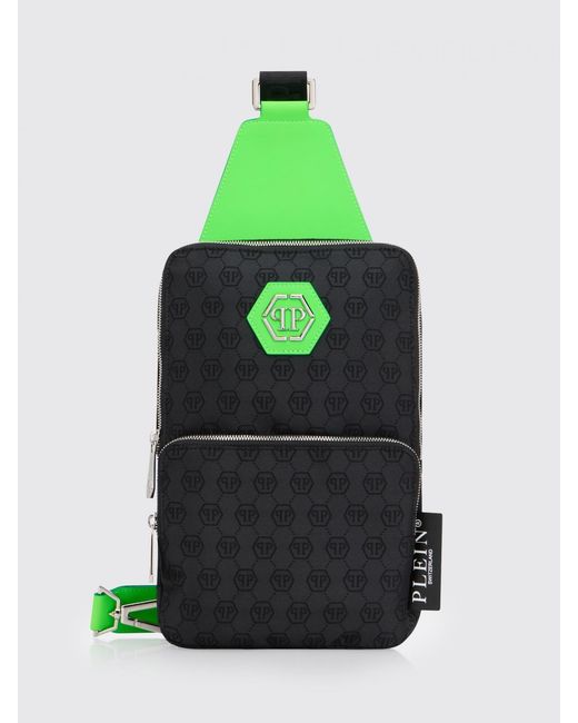 Philipp Plein Green Cross Body Bag Jacquard Monogram for men