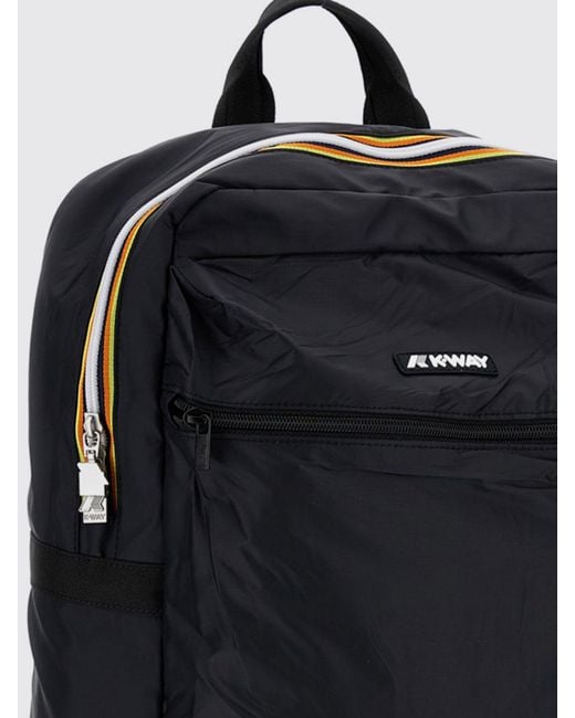 K-Way Black Mid Laon Waterproof Ripstop Nylon Backpack With Laptop Pocket for men