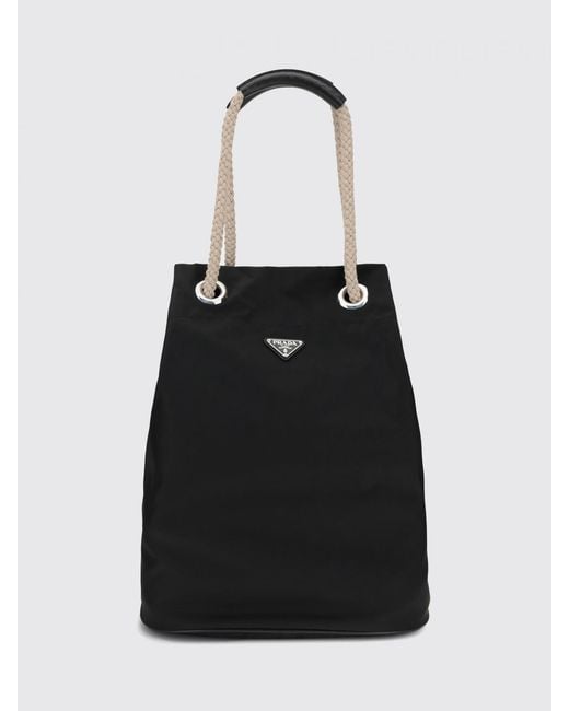 Borsa A Secchiello Mariner Media di Prada in Black da Uomo