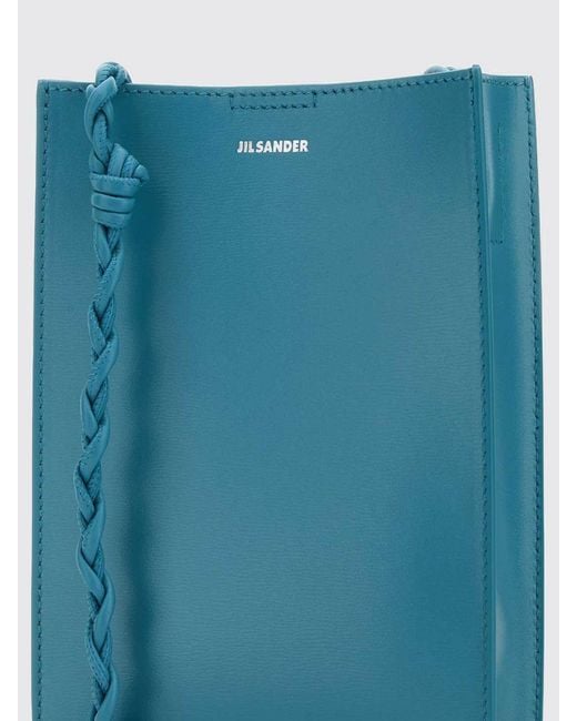 Jil Sander Blue Tangle Calf Leather Shoulder Bag By
