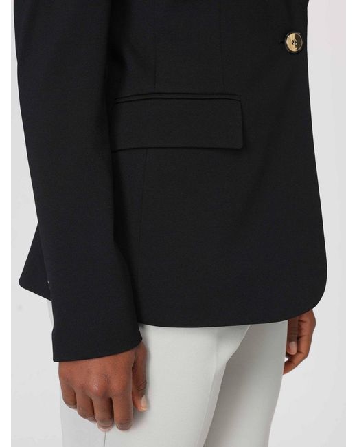 Pinko Black Single-Breasted Viscose Blazer